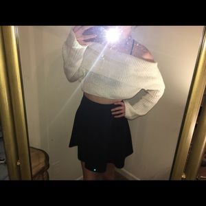 White cropped sweater in large